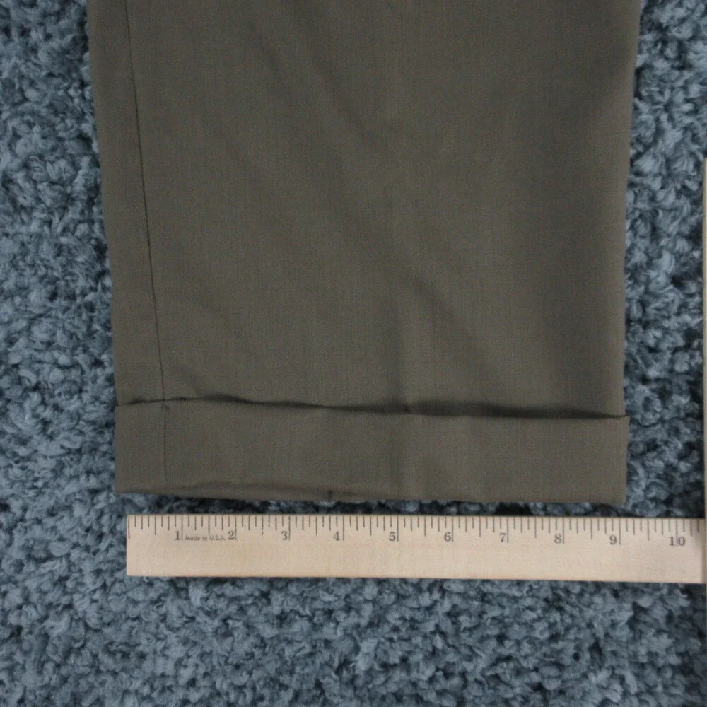 Lauren Ralph Lauren Pants Mens 38x32 Brown Green Blend Wool Dress Pant 36x28.5